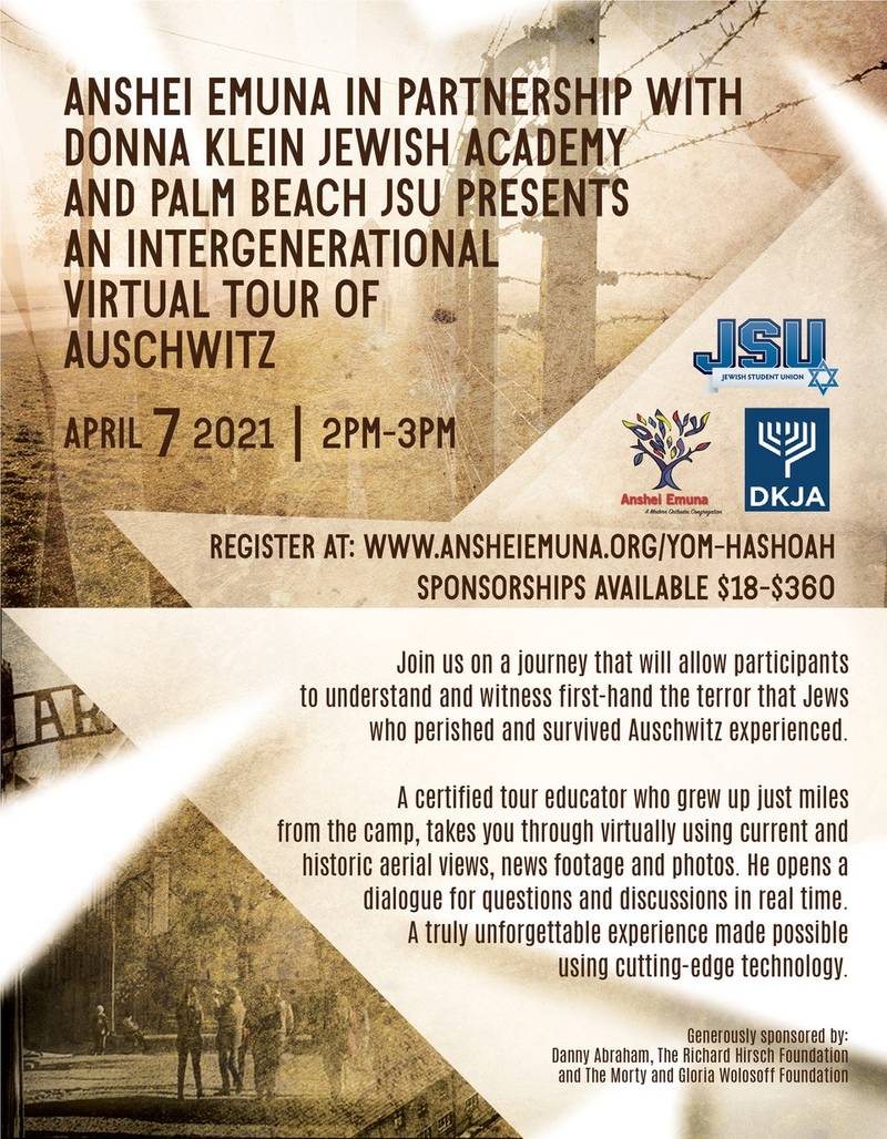 Banner Image for Yom Hashoah Special Program - Auschwitz Virtual Tour
