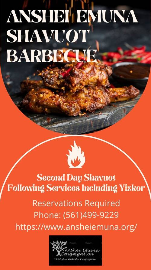 Banner Image for Shavuos 2nd Day Yom Tov - Barbecue Lunch